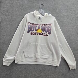 VINTAGE Fresno State Bulldogs Men Sweatshirt XL Hoodie Softball 90s USA READ